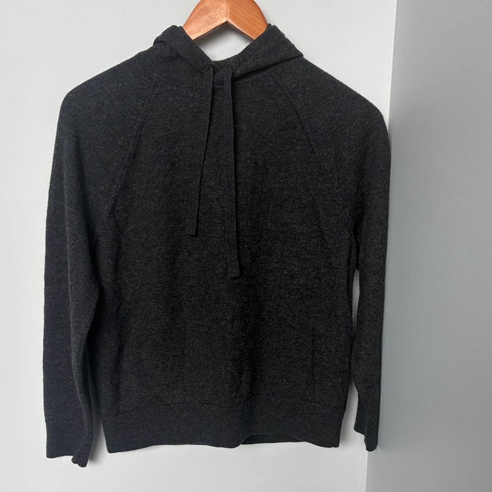 Youth Charcoal Wool Hooded Sweater